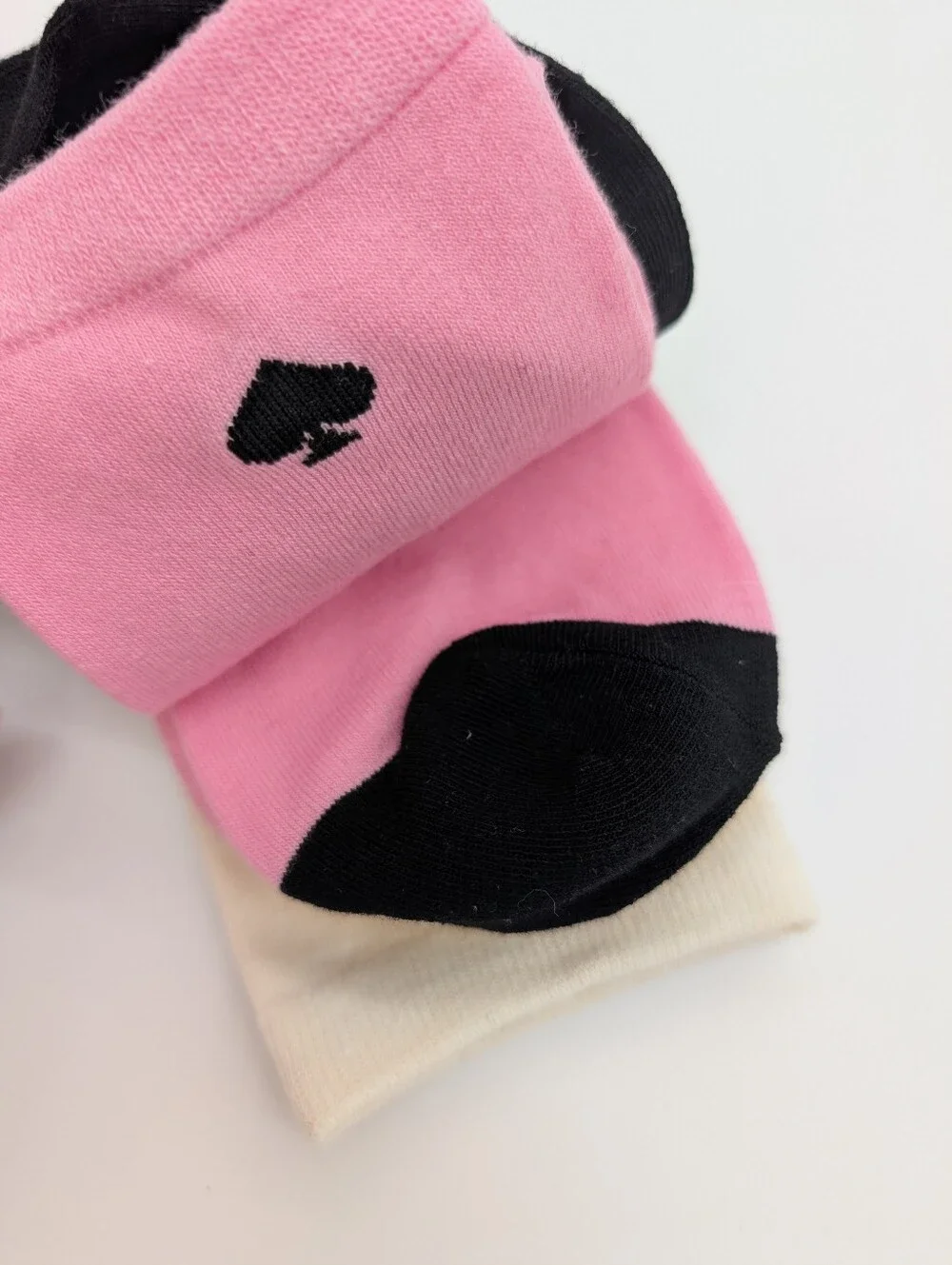 Kate Spade New York 3 Pack Set Crew Socks One Size Black Polka Dot/ Pink / Ivory